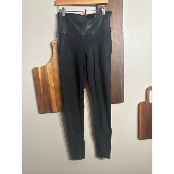 Spanx faux leather leggings black size M - Picture 1 of 5